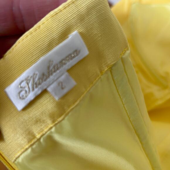 Anthropologie Shoshanna Yellow Strapless Mini Cocktail Sheath Dress Size 2 - Picture 7 of 7